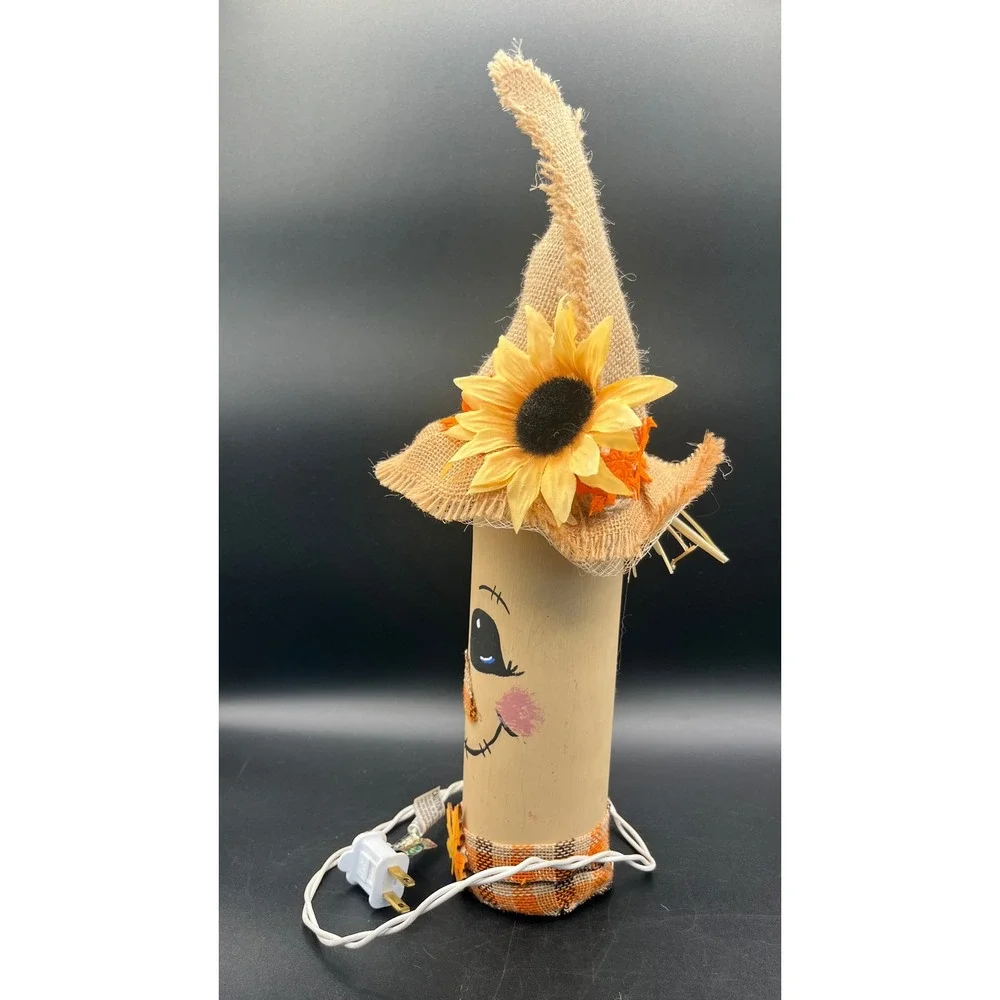 Light Up‎ Lamp Scarecrow Wine Bottle Fall Halloween Decor 16